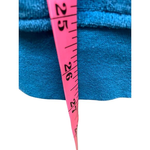 Irvine 70s Park 1/4 Zip Aqua Teal Velour Sweater Pullover with Pocket Size S - Picture 6 of 6